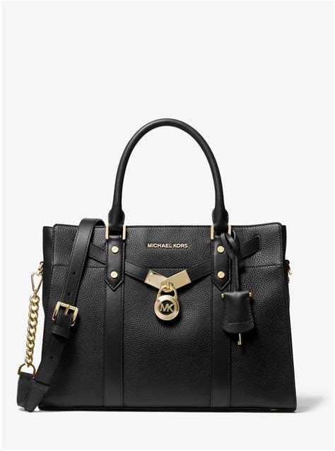 michael kors nouveau hamilton lg satchel black|michael kors nouveau hamilton bag.